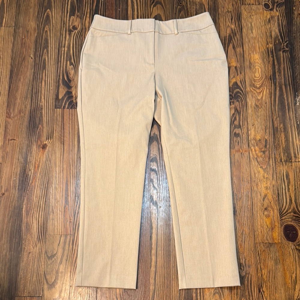 Ann Taylor Tan Trousers Straight-Leg Classic
